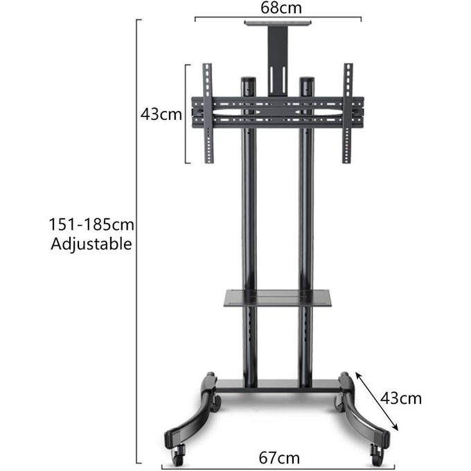 Support TV sur Pied Roulant Mobile de 32" à 75" mobile adaptable haute qualité