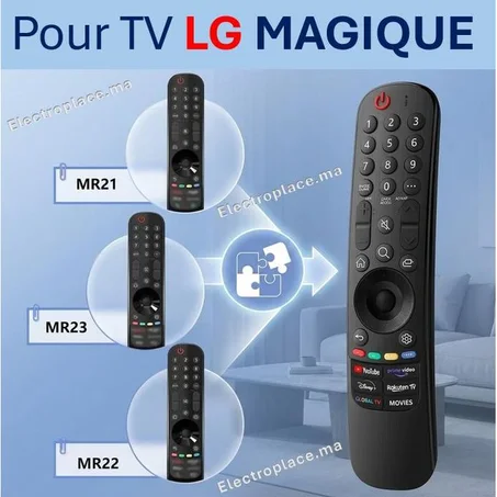 T&eacute;l&eacute;commande LG Magic Remote MR21GA de Remplacement - Commande  Pointeur Maroc