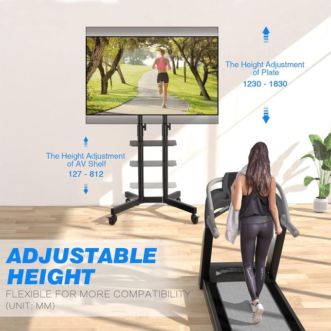 Support TV sur Pied Roulant de 32" à 70" mobile adaptable haute qualité