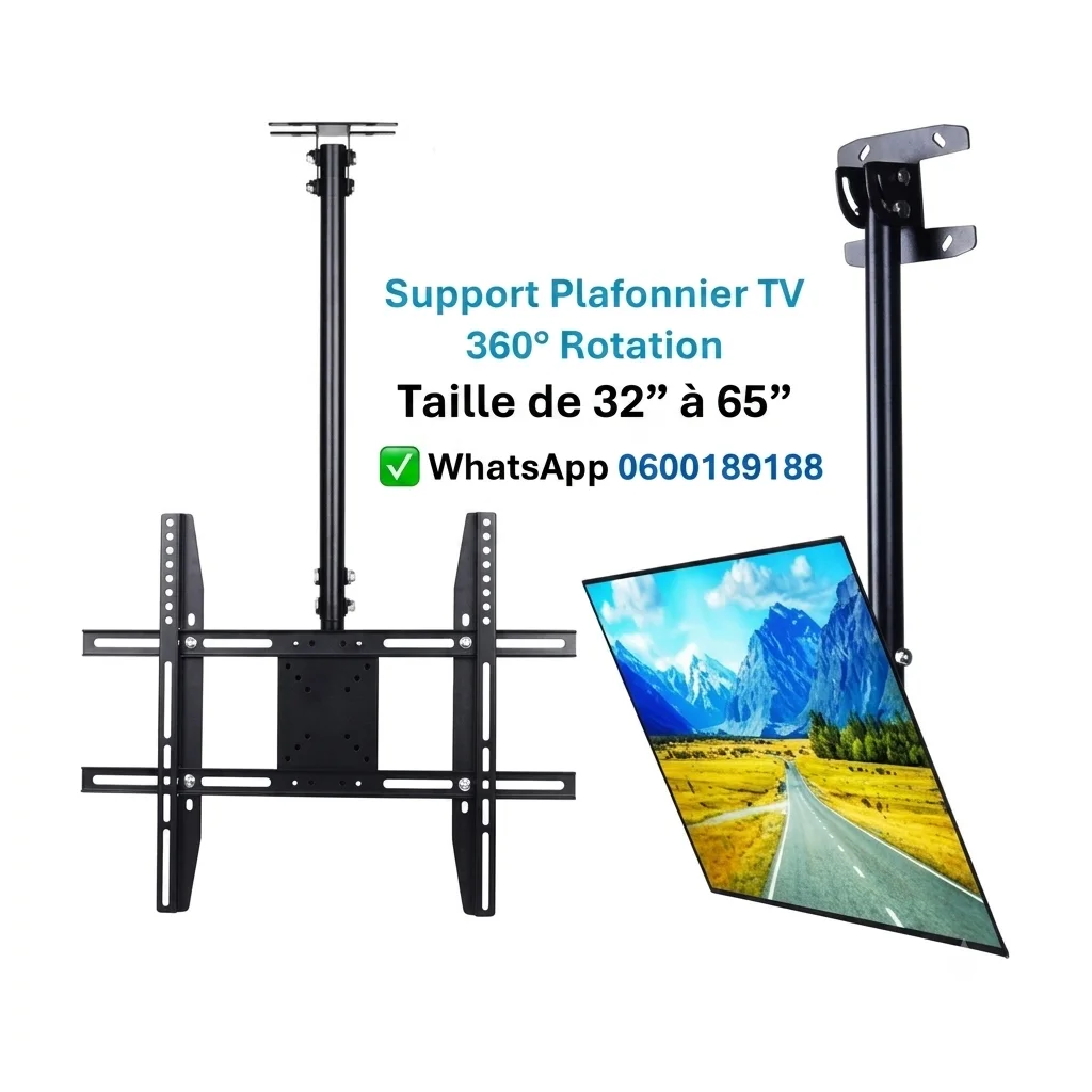 Support TV Plafond Rotatif Premium  de 32