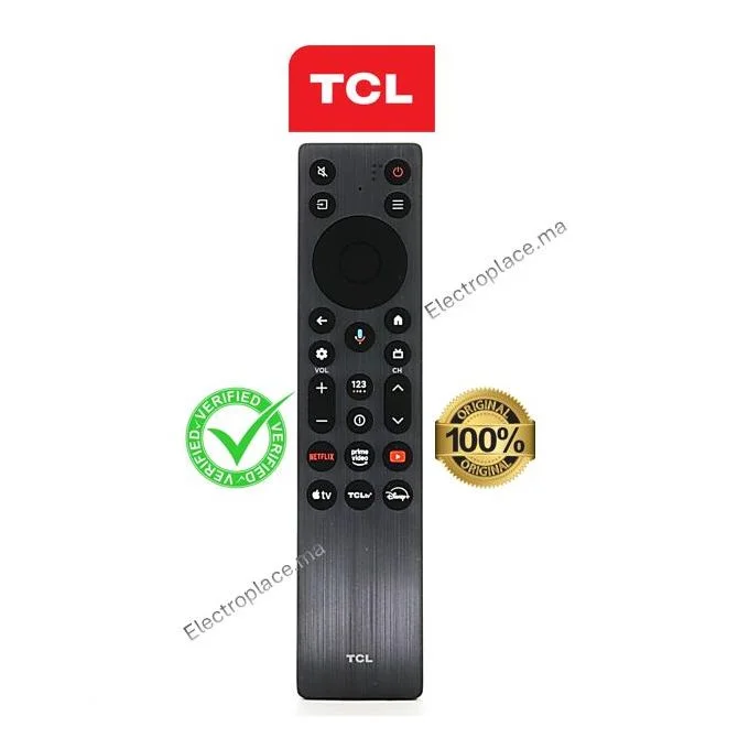 T&eacute;l&eacute;commande Originale TCL Smart TV Vocale - Compatible S&eacute;ries C, P, S & Google  Maroc – photo 1