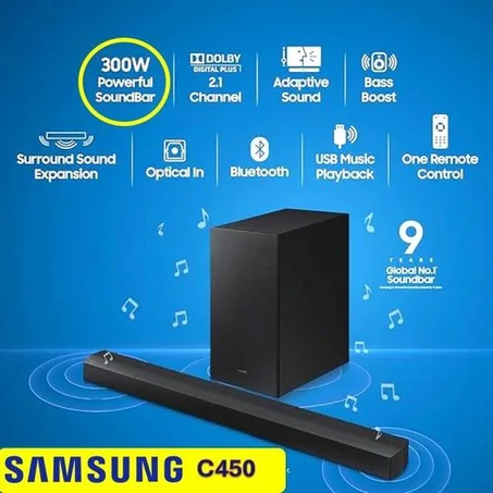 Samsung Barre de son HW-C450 300 watts 2.1 canaux avec caisson de basses haute qualité