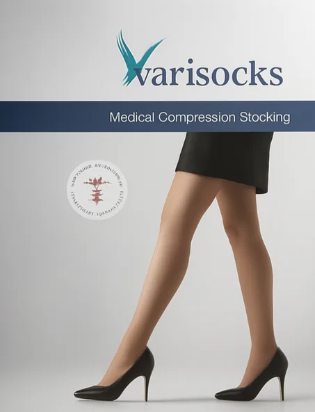 Bas De Contention Cuisse Beige Classe 2 (22-34 MMHG) Pieds Ouverts