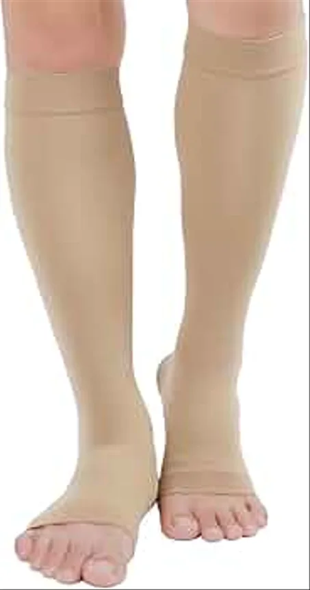 Mi Bas de contention beige Classe 2 (22–34 mmHg) pieds ouverts