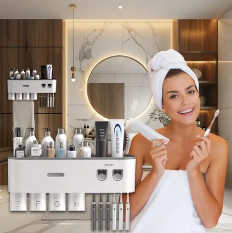 حامل فرشاة الأسنان الذكي - الحل الأمثل لحمامك! 🛁