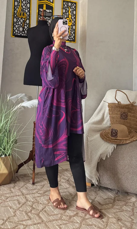 REF 364 AZOME 🌊✨ بوركيني كروكو – أناقة وراحة بإطلالة محتشمة ✨🌊