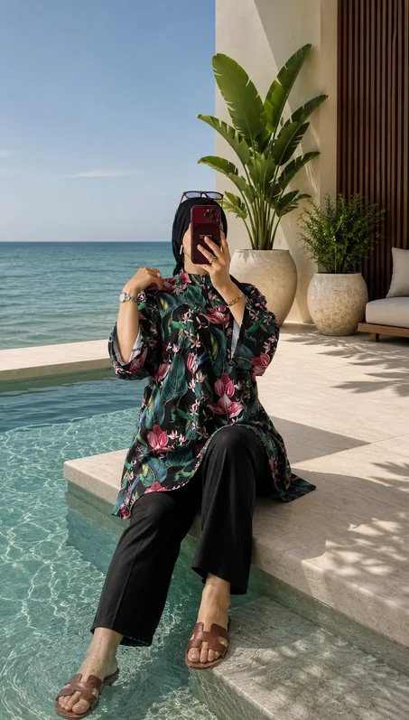 REF 363 AZOME  🌈✨ بوركيني متعدد الألوان ✨🌈