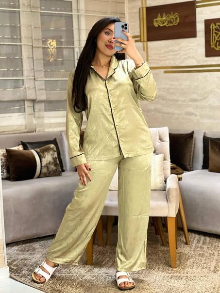 ✨ بيجاما ساتان PYJ01 – REF 10 ✨