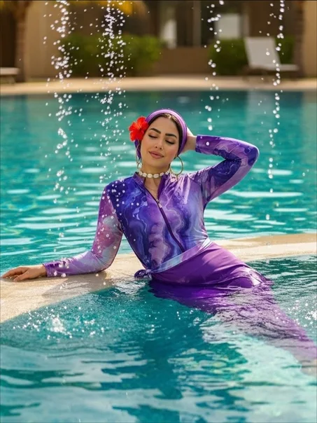 🌸✨ بوركيني فلاور – REF 212 AZOME ✨🌸