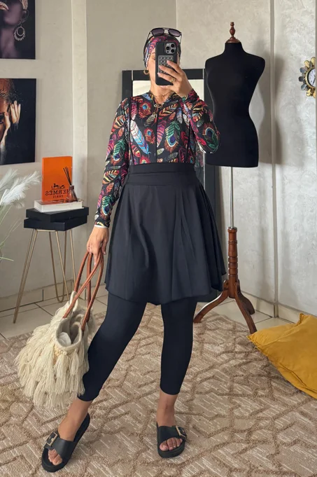 REF 250 AZOME بوركيني بتصميم طاووس أنيق