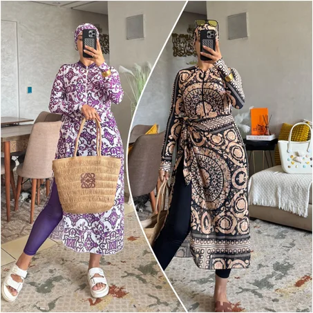 REF 241 AZOME بوركيني Argile بتصميم فاخر ومتعدد الطبقات