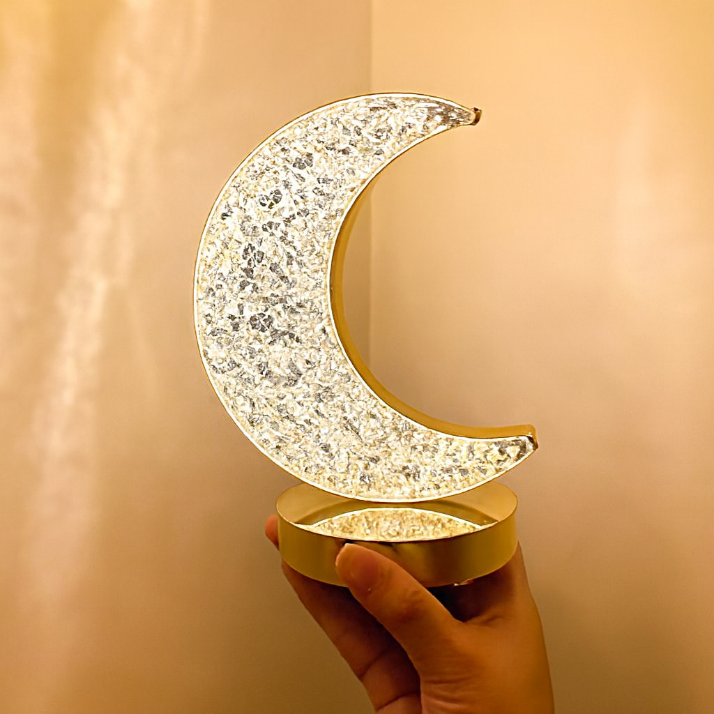 Moon Crystal Night Light – Touch Control USB Lamp