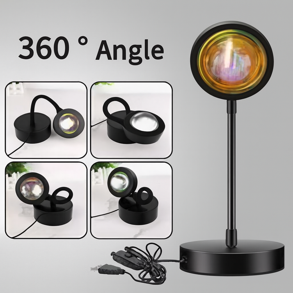LED Sunset Light Projector – Atmosphere Lamp, Sunset Glow, Black Body