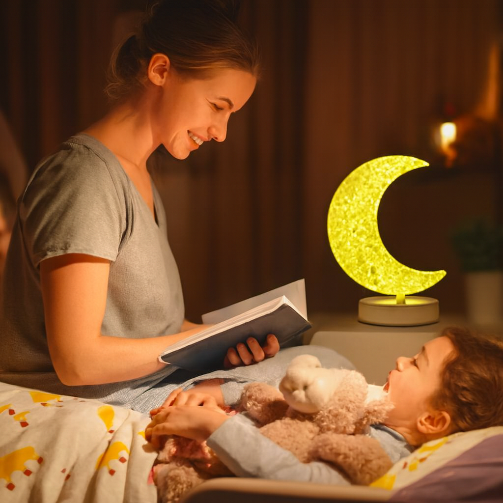 Moon Crystal Night Light – Touch Control USB Lamp