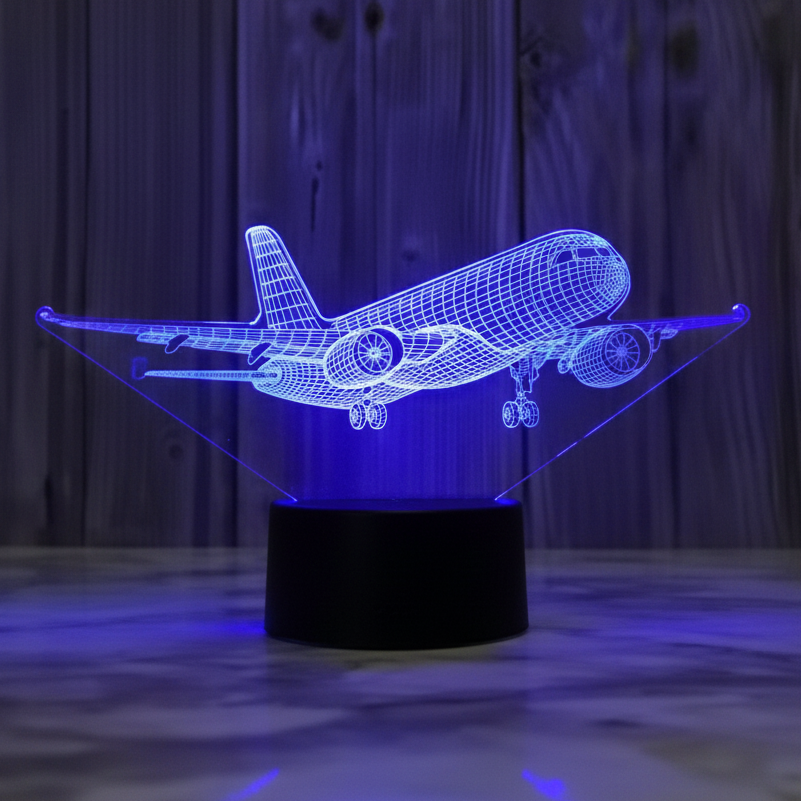 Aircraft Model 3D Night Light – USB, 7 Colors