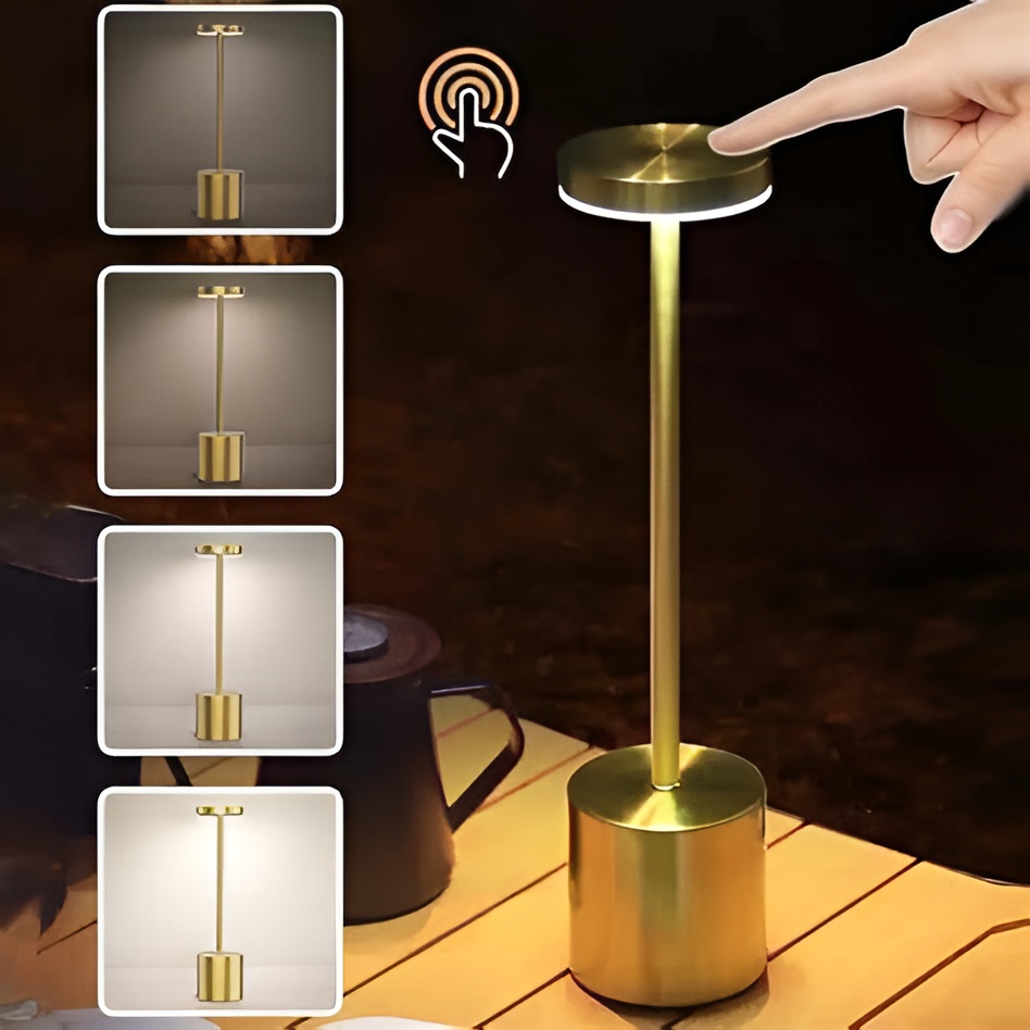 Classic USB Table Lamp – Rose Gold  Touch Control, 3 Colors, Dimmable