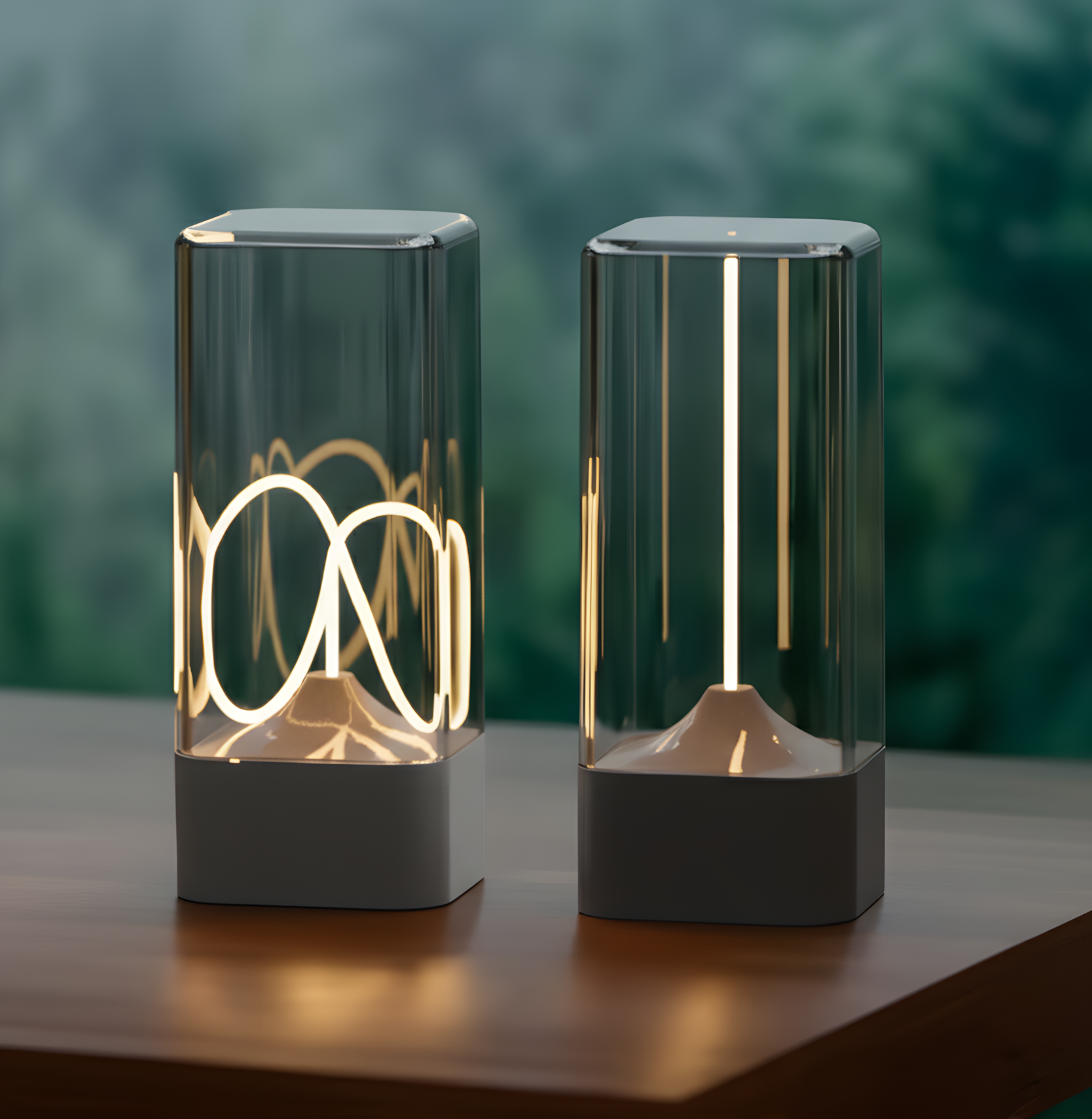 Minimalist LED Table Lamp – White  Rechargeable, Magnetic Filament, 3-Level Dimming