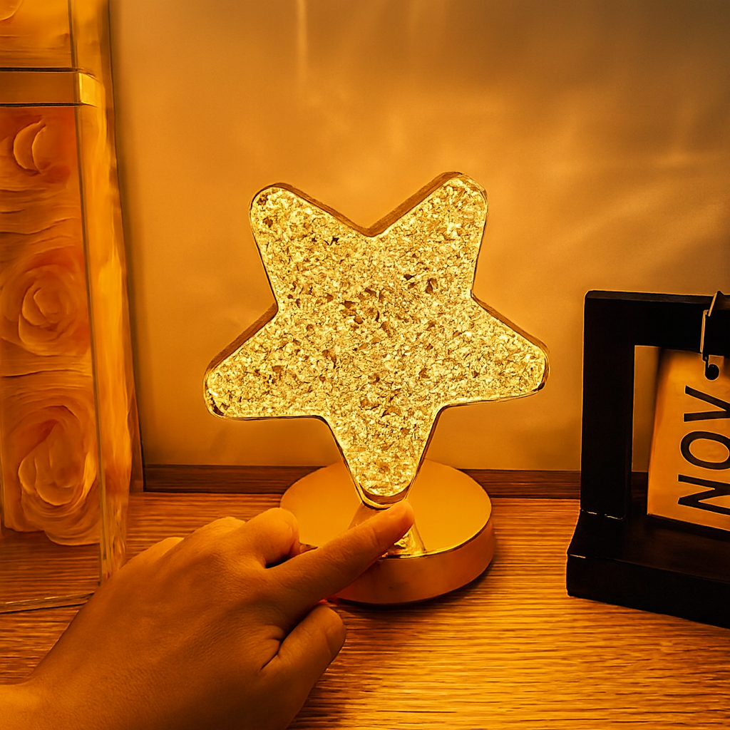 Crystal Touch Control LED Night Light – USB Rechargeable