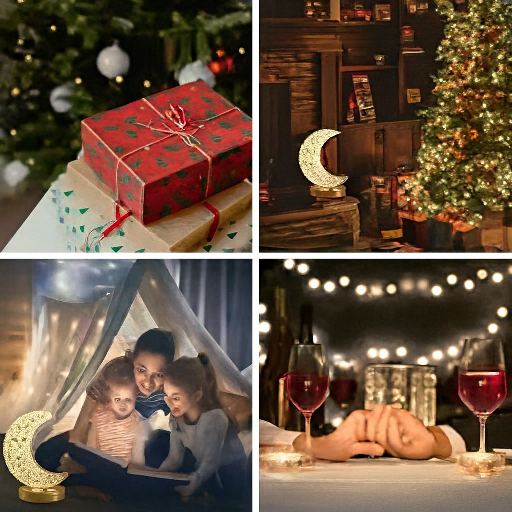 Moon Crystal Night Light – Touch Control USB Lamp