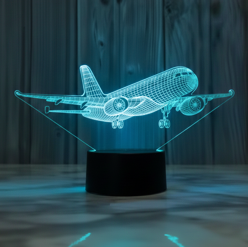 Aircraft Model 3D Night Light – USB, 7 Colors