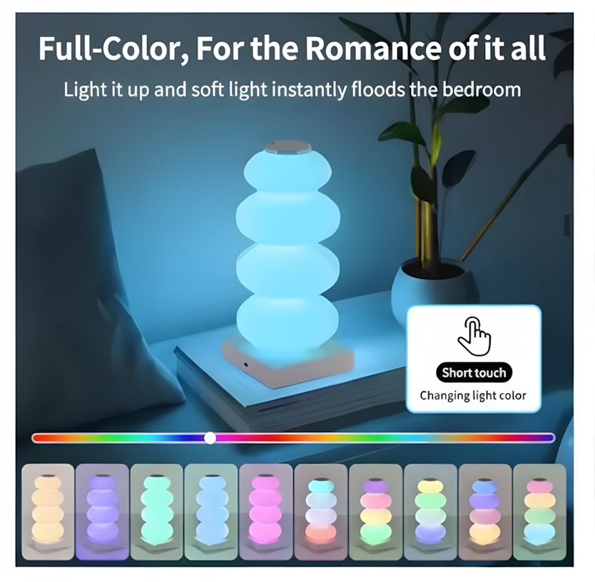 RGB LED Touch Lamp – 16 Colors  DIY Bedside Decorative Light