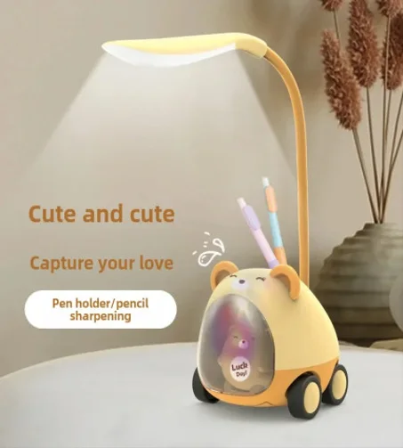 مصباح مكتبي متعدد الوظائف مع حامل أقلام