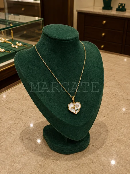 Collier Cœur Nacre Fleur