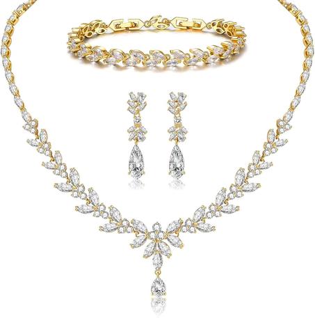 Parure Solitaire Collier + Boucles