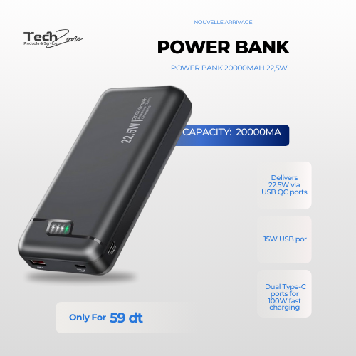 POWER BANK 20000MAH 22,5W