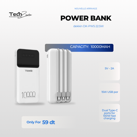 POWER BANK YOOKIE E05 10000 MAH