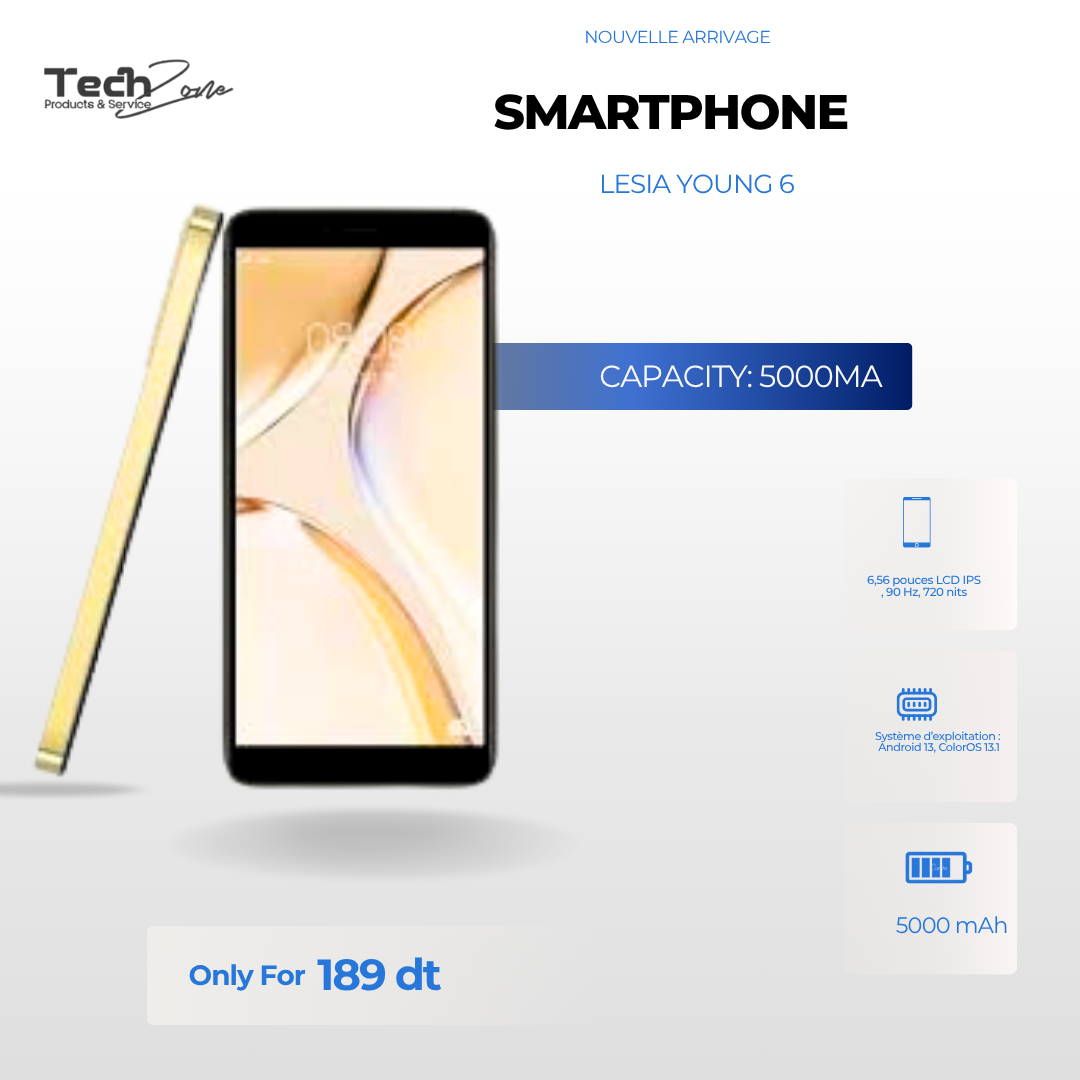 Smartphone Lesia Young 6 2Go 16Go
