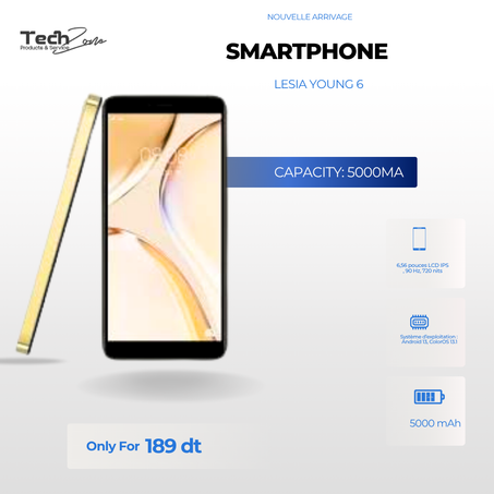 Smartphone Lesia Young 6 2Go 16Go
