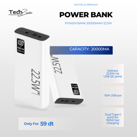 POWER BANK 20000MAH 22,5W