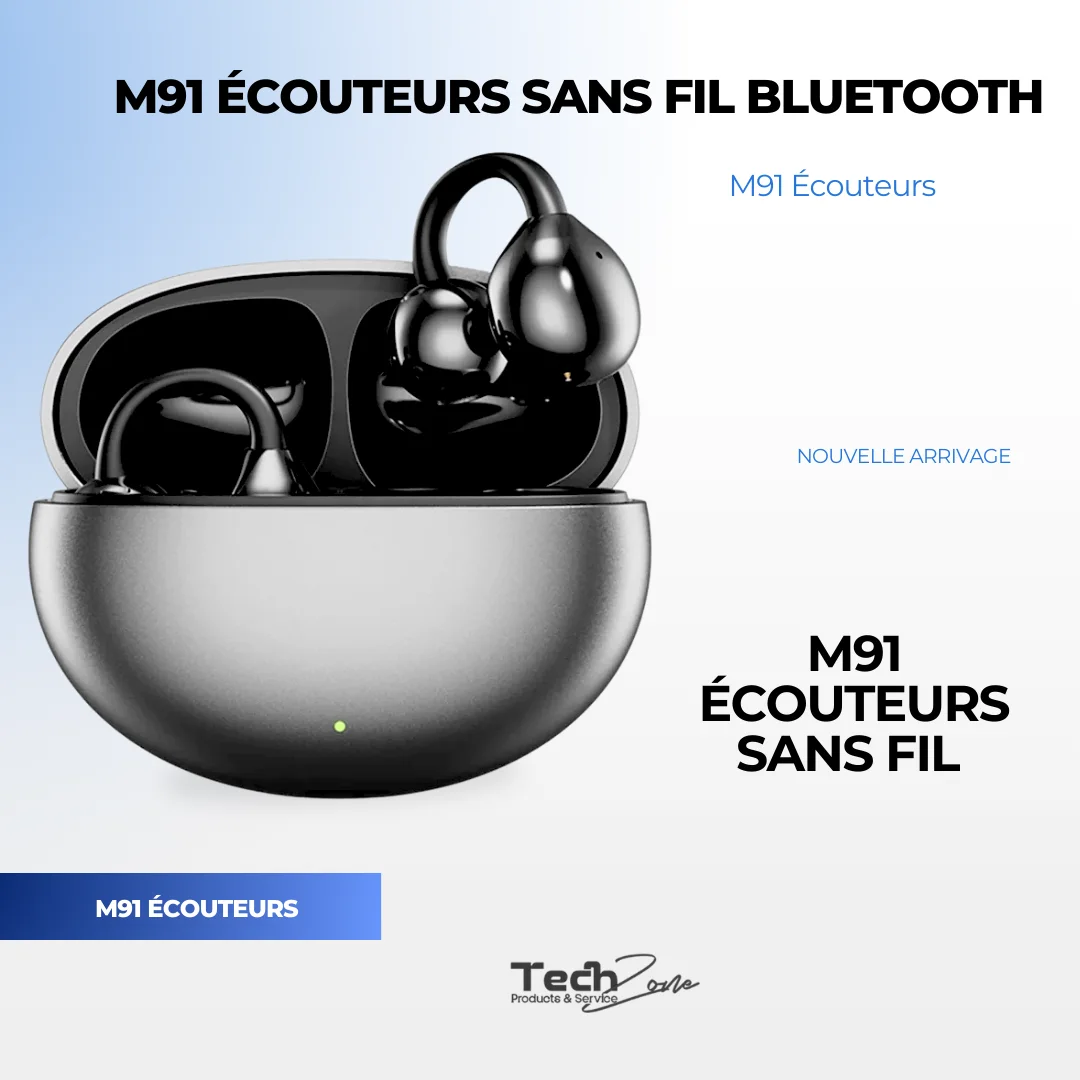Écouteurs Sans Fil M91 à Clip Bluetooth avec Réduction de Bruit