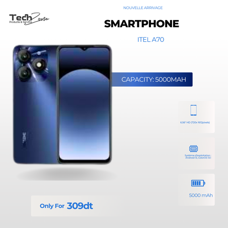 Smartphone Itel A70 4Go 64Go 4G
