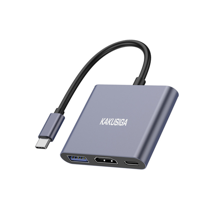 ​​​​​​​​​​KAKUSIGA CONVERTER 3 in 1   ADAPTATEUR USB TYPE C VERS HDMI / USB 3.1 / USB-C