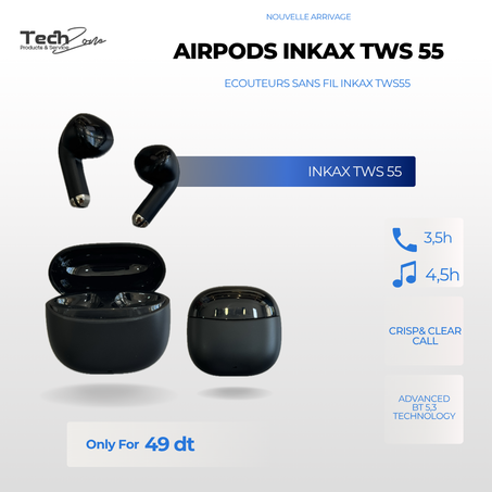 Écouteurs Bluetooth INKAX TWS-55