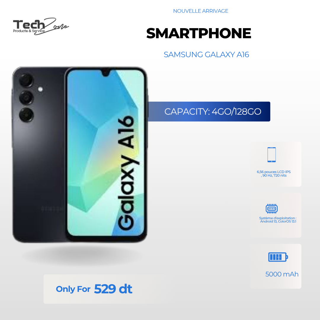 Smartphone SAMSUNG GALAXY A16 4Go 128Go