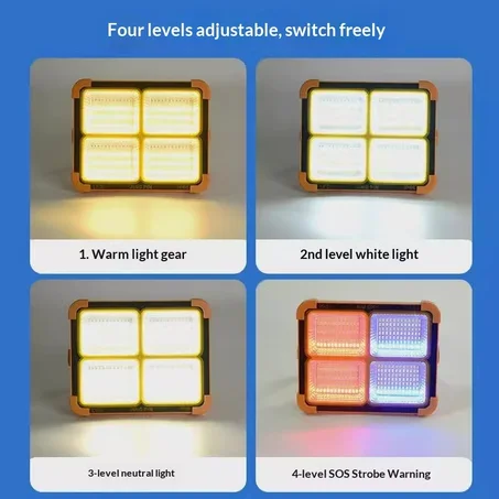 Rechargeable Solar LED Floodlight | IP66 Waterproof Emergency Lamp كشاف LED يعمل بالطاقة الشمسية قابل لإعادة الشحن | مصباح طوارئ مقاوم للماء بمعيار IP66