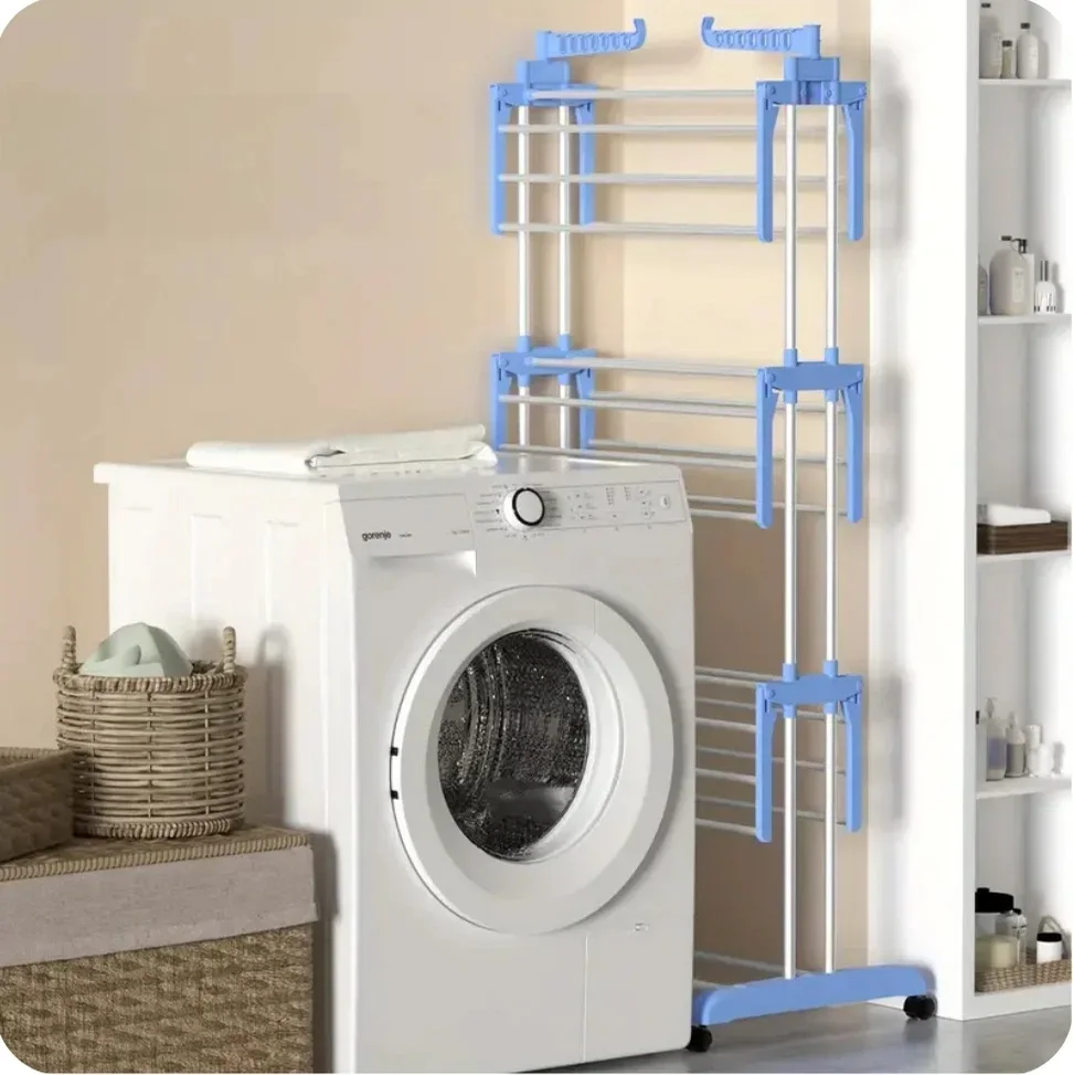 نشار ملابس معدني بـ4 طبقات – عملي وقوي للاستعمال اليومي 👕✨