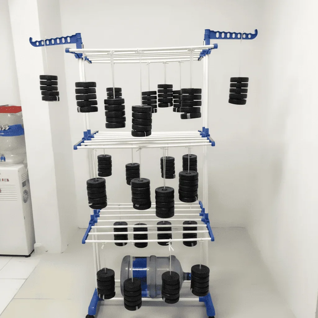 نشار ملابس معدني بـ4 طبقات – عملي وقوي للاستعمال اليومي 👕✨