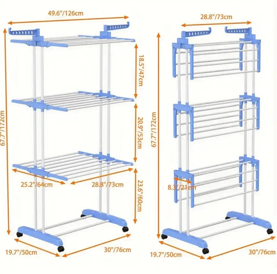 نشار ملابس معدني بـ4 طبقات – عملي وقوي للاستعمال اليومي 👕✨