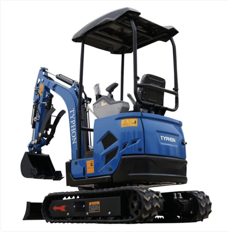 2025 3,800 lb TYPHON TERROR XVII Mini Excavator Rubber Track with Kubota D902 Diesel Engine USA
