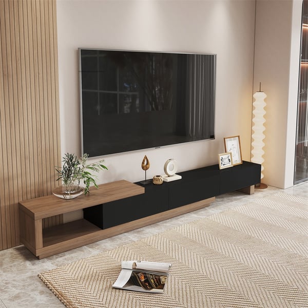 Meuble TV moderne rétractable en bois