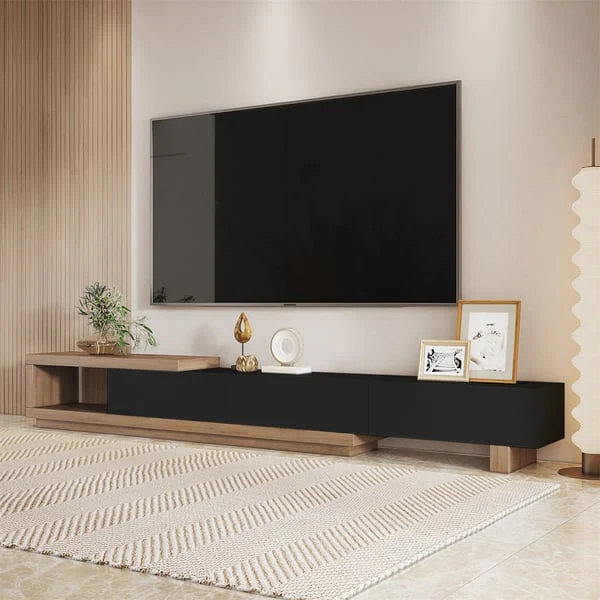 Meuble TV moderne rétractable en bois