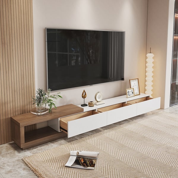 Meuble TV moderne rétractable en bois