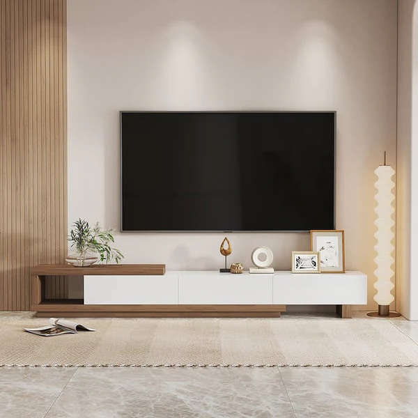 Meuble TV moderne rétractable en bois