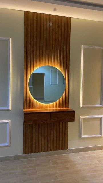 Miroir mural rond lumineux