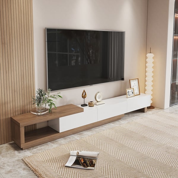 Meuble TV moderne rétractable en bois