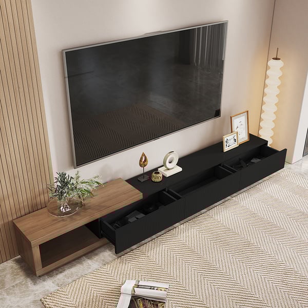 Meuble TV moderne rétractable en bois